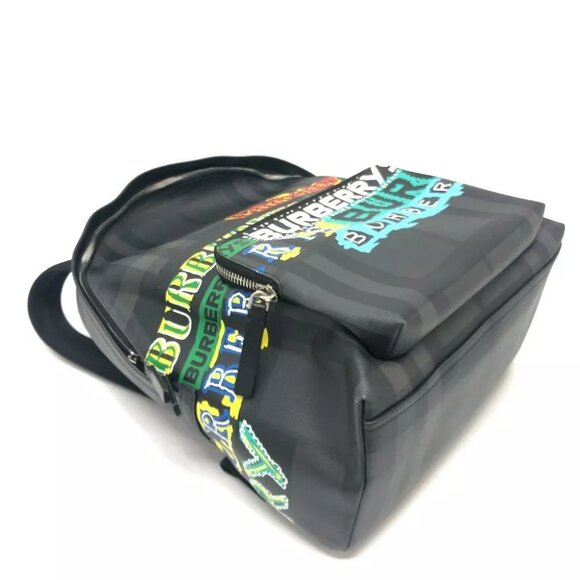 BURBERRY graphic Check Backpack Backpack PVC gray/Multicolore - Picture 5 of 15